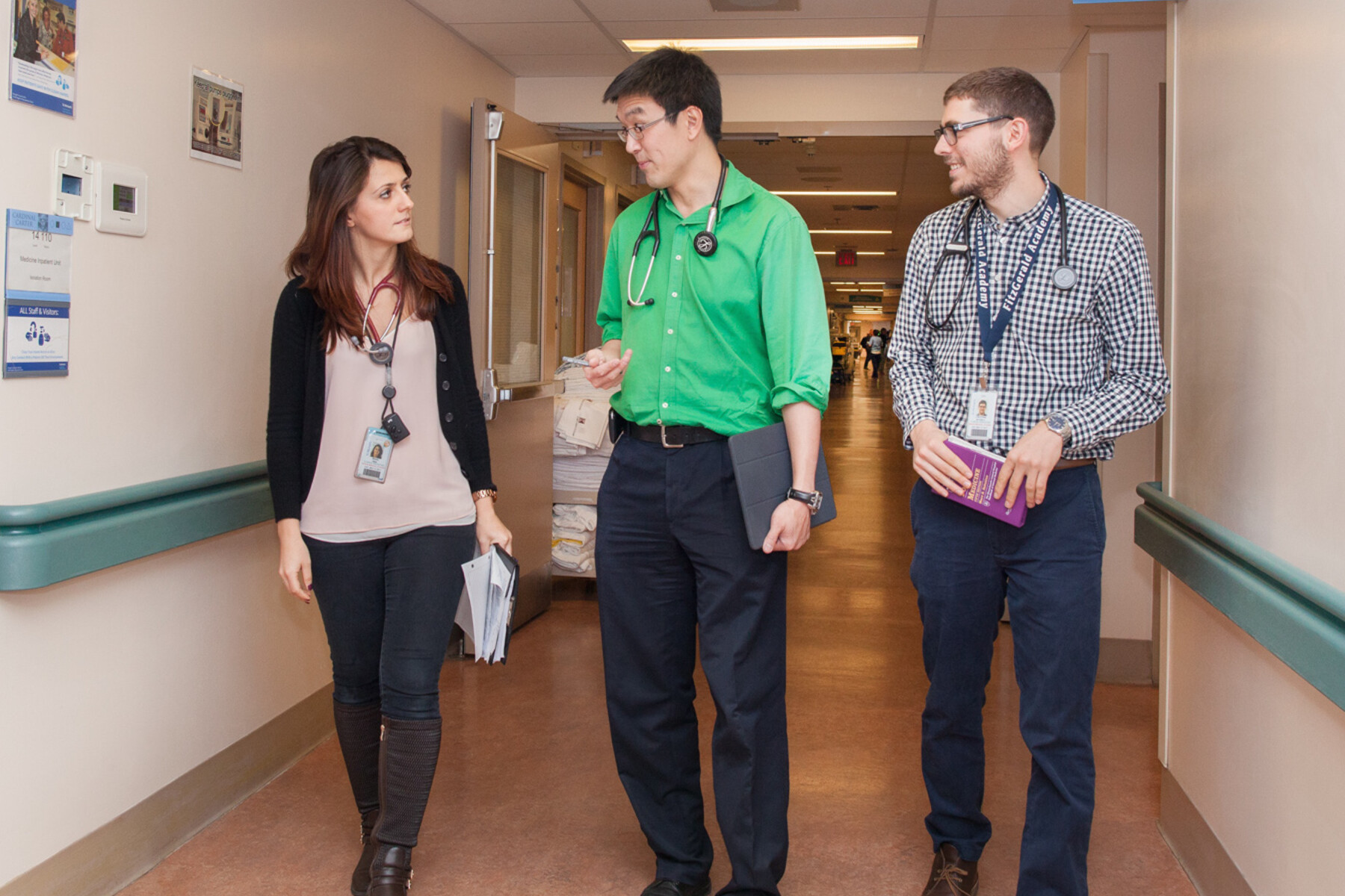 Students walking at St. Mike's Hospital
